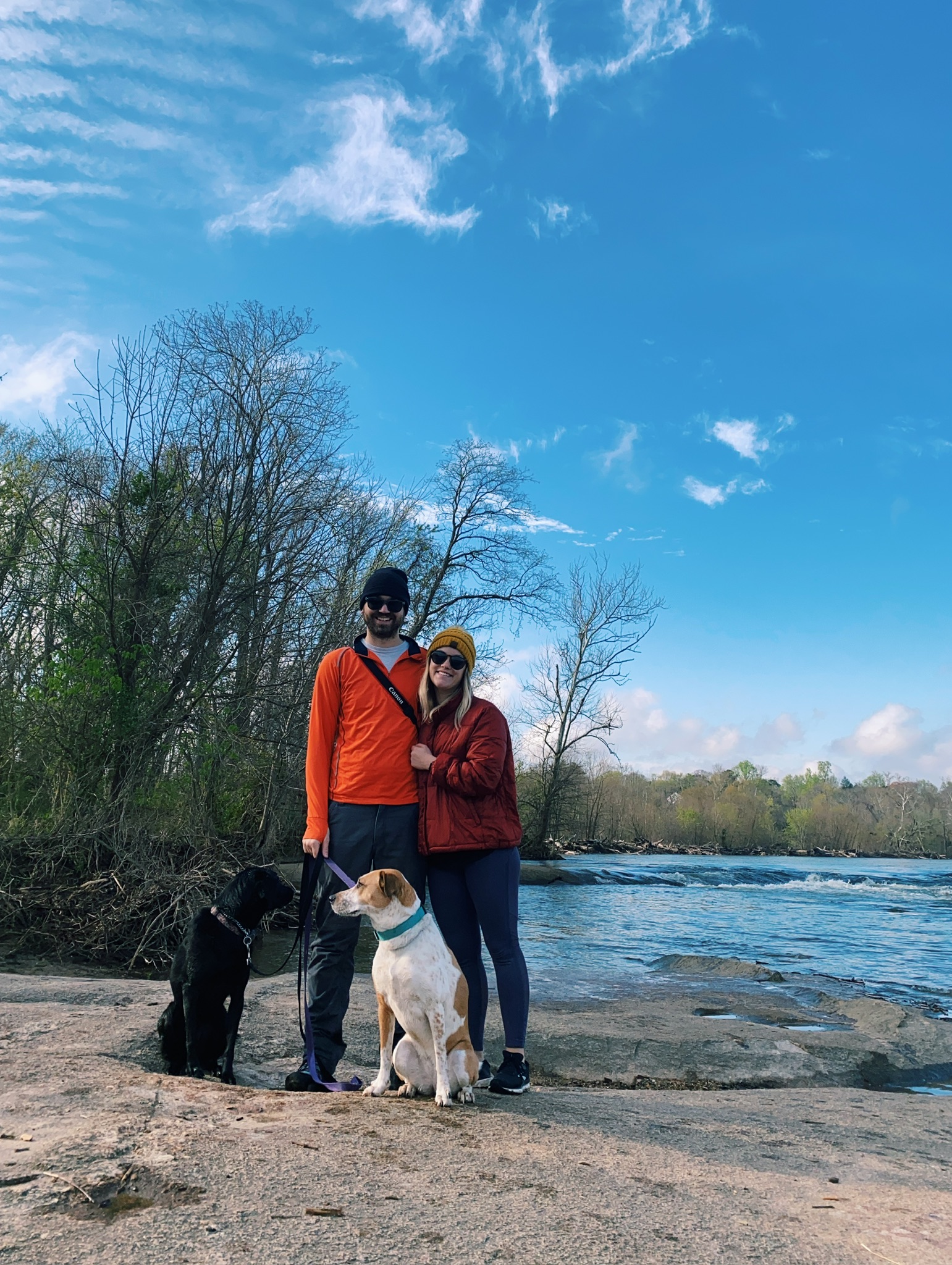 abby and weston with their dogs at belle isle