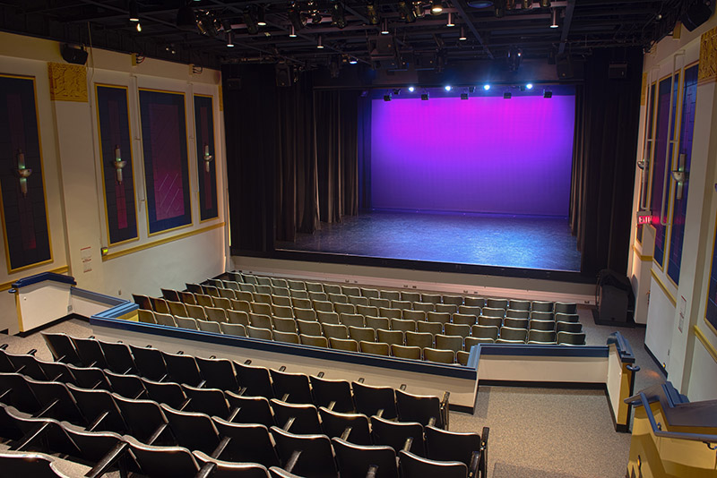 interior photo of grace street theater showing stage and audience seats