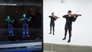 kinetic imaging project tracking movement of students playing violin