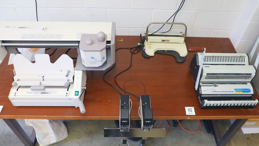 photo of book binding equipment