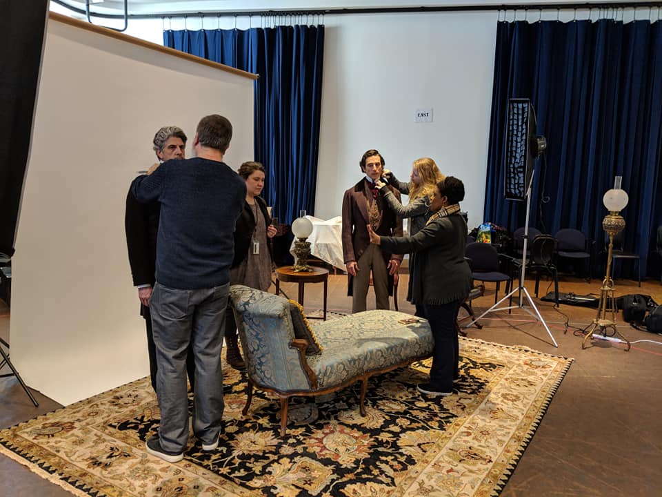 film set with actors in costume