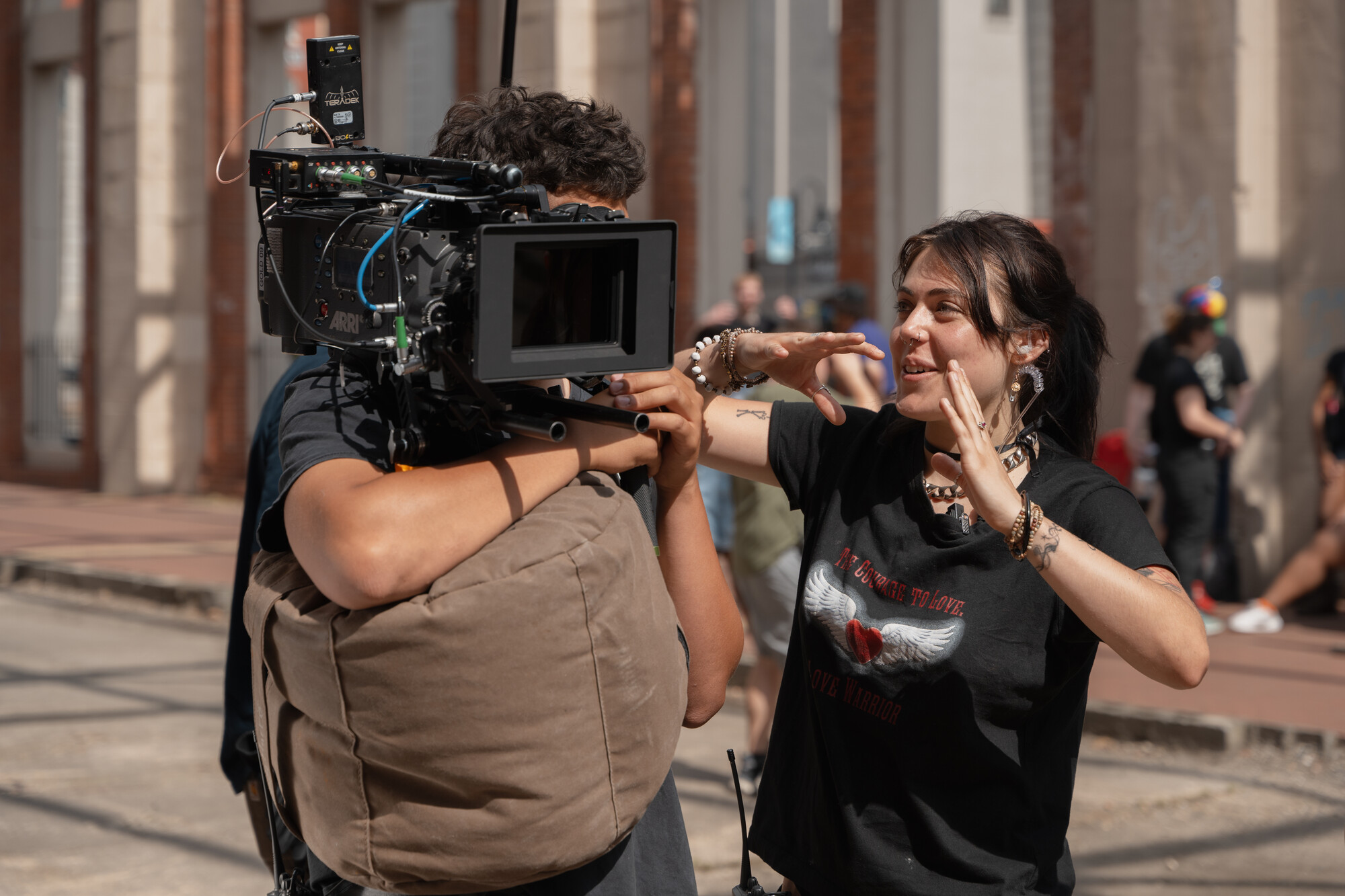 Summer Intensive Cinema Students filming Prety When You Die, a film that explores the not too hidden underbelly of influencer culture at the Canal Walk Murals.