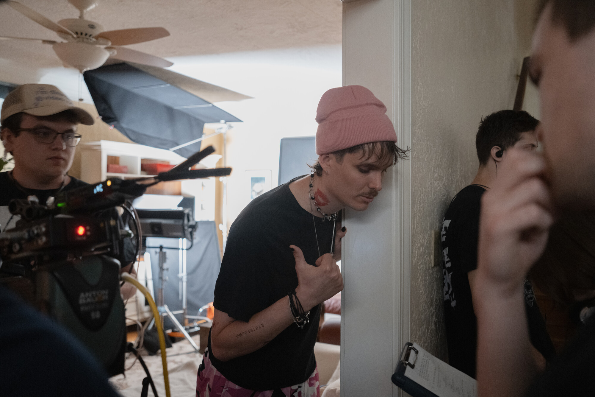 Summer Intensive Cinema Students filming Critic's Choice, a dark comedy about an abduction and the desire for creative validation at private residence in the Ginter Park neighborhood.