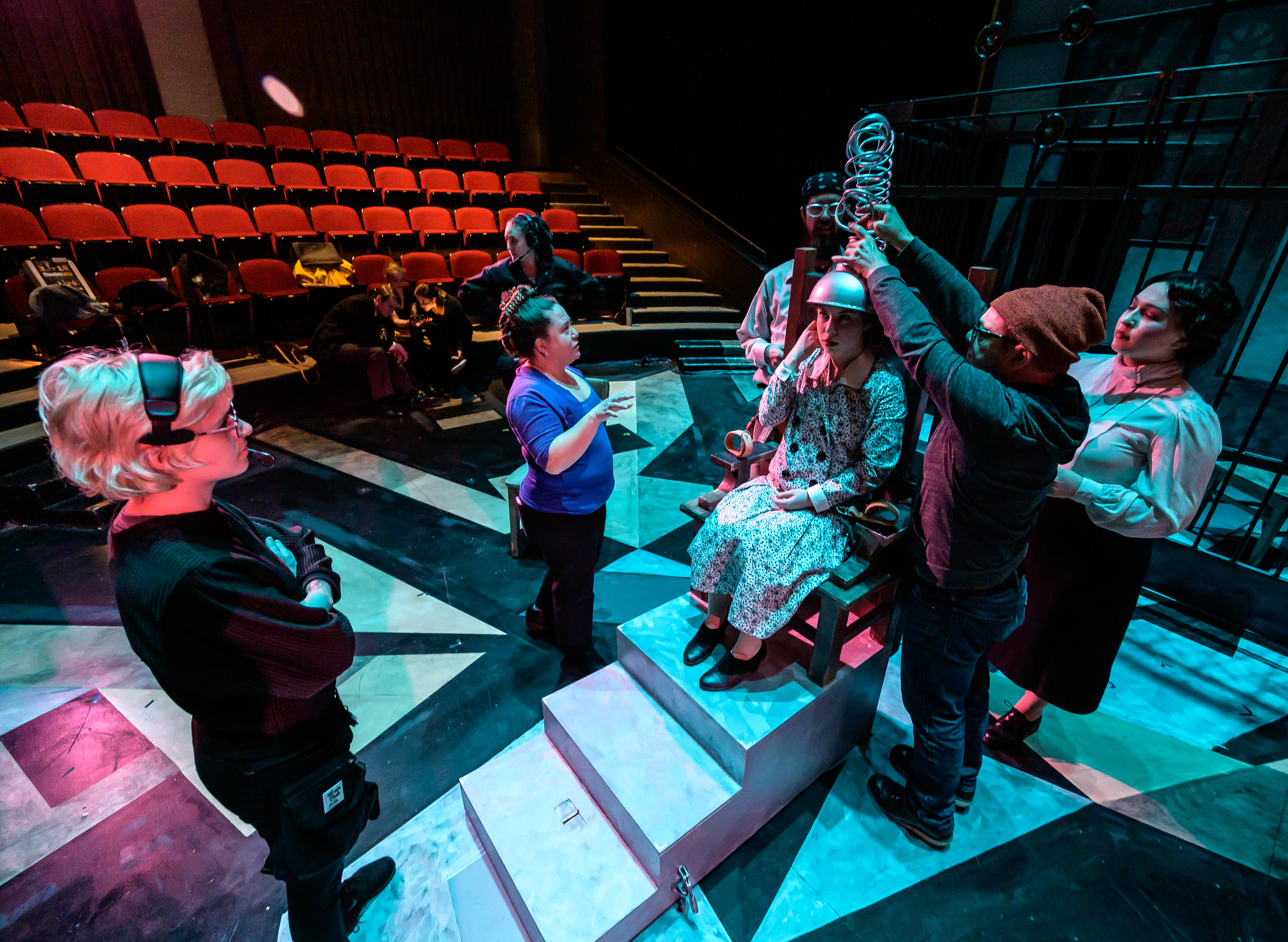 the team during rehearsal