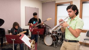 students rehearsing