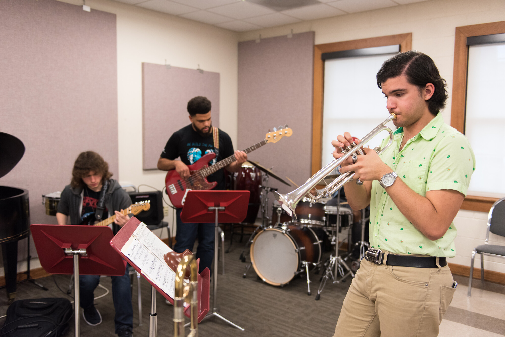 students rehearsing