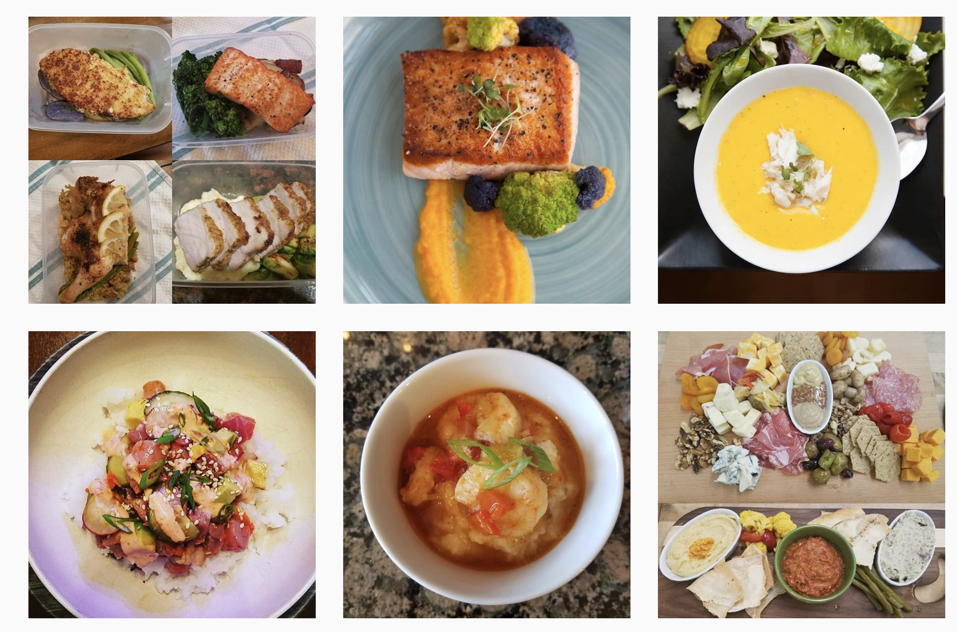 grid of food photos