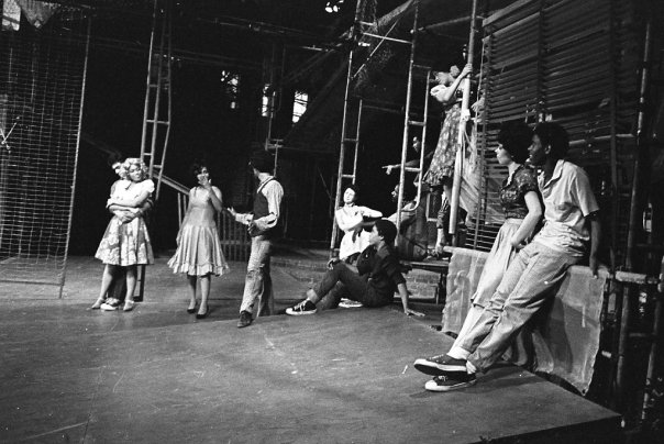 actors during west side story rehearsal 