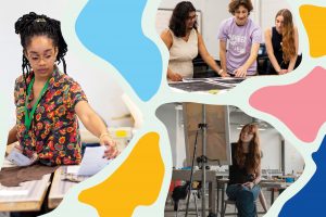 Students working in studios during summer pre-college