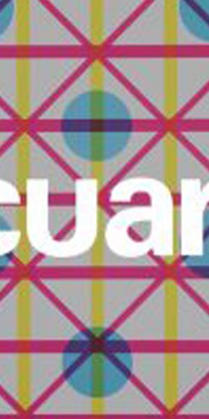 Decorative image behind a white vcuarts logo