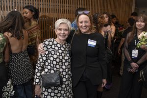 Karen Videtic stands next to Kieran Donahue