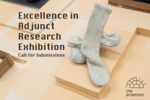 Artwork image with the text "Excellence in Adjunct Research Exhibition Call for Submissions"